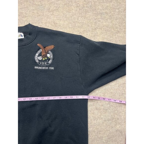 Vintage 90's Brunswick MD Fraternal Order Of Eagles Black Sweatshirt XXL - Picture 6 of 7